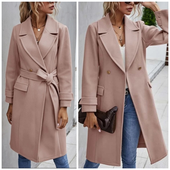 na Jackets & Blazers - Belted double button coat size medium
